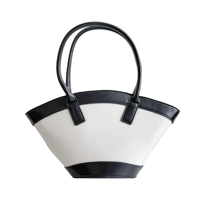 IELGY stitching bucket bags Women's bags zipper Fashion large capacity canvas ladies shoulder bags handbags fashion, trend