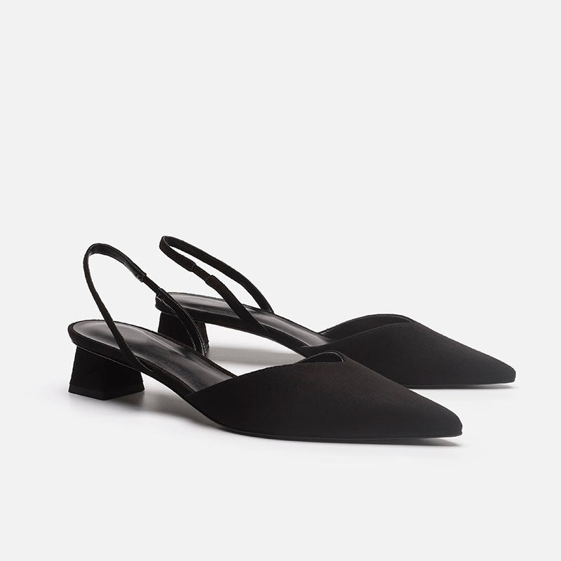 IELGY Simple pointed toe square heel sandals women