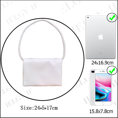 IELGY Multi-Layer Soft Special-Interest Design Street shot French Handbag Graceful Baguette Bag Underarm Macaron Color