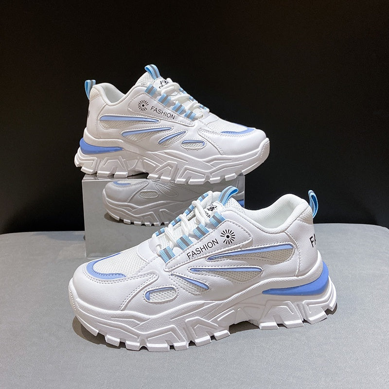 IELGY Fashionable Breathable Trendy Korean Round Toe Lace-up Sports Women's Shoes