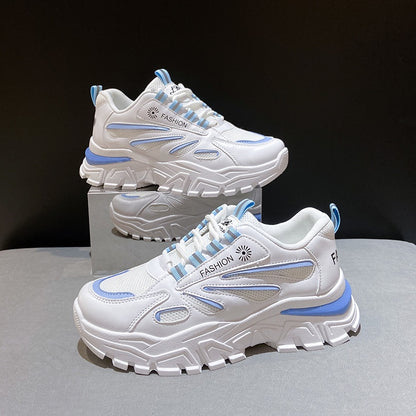 IELGY Fashionable Breathable Trendy Korean Round Toe Lace-up Sports Women's Shoes