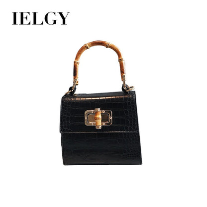 IELGY handbag crocodile small square bag handbag bamboo bag