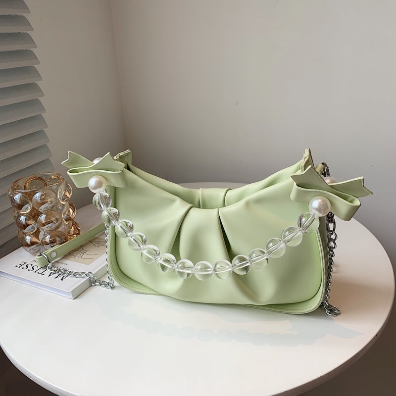IELGY female bag crystal beads portable Korean style simple one-shoulder messenger bag