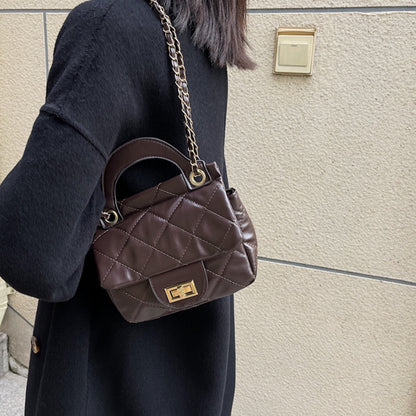 IELGY fashion ladies texture chain shoulder bag Korean version of rhombus