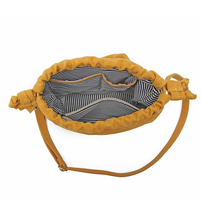 IELGY Korean version Women's bag multi-color optional large capacity canvas drawstring zipper crossbody bucket bag shoulder bag small cloth bag