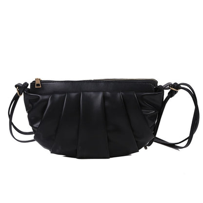 IELGY Women's bag black casual Korean version zipper crossbody PU fashion square all-match