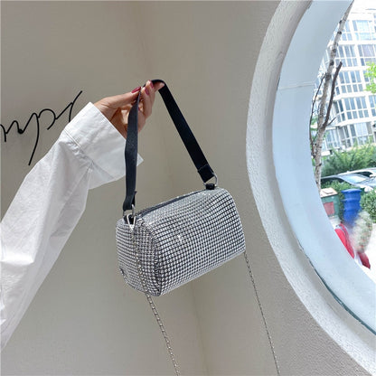 IELGY Diamond bucket bag Korean crossbody shoulder bag fashion chain dinner bag