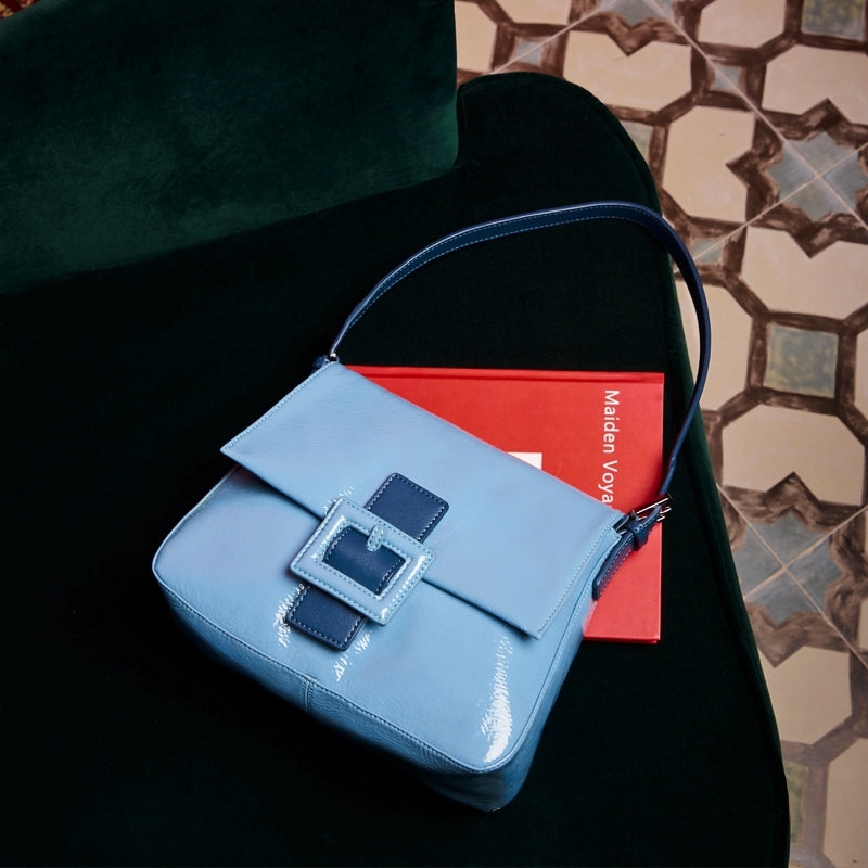 IELGY Retro hand-held shoulder bag French style middle age intellectual crocodile pattern underarm bag