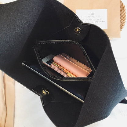 Ielgy large bag women's new 2020 retro simple Korean bucket bag with INS large capacity Single Shoulder Messenger mother bag