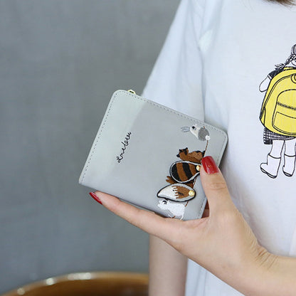 IELGY ins wallet women short Korean style cute small fresh mini trendy personality coin purse