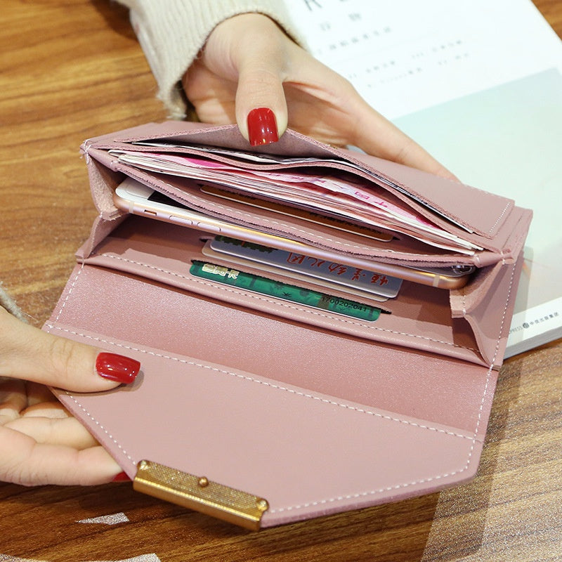 IELGY Korean Style Long Multifunctional Buckle Vintage Thin Coin Purse