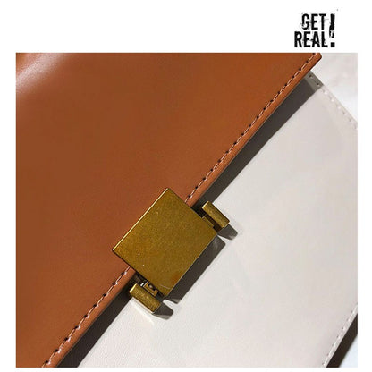 Contrast color shoulder retro crossbody bag