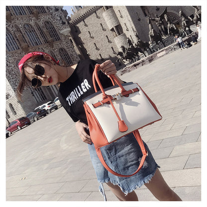 IELGY versatile large capacity portable litchi pattern one shoulder platinum Women's messenger bag casual fashion