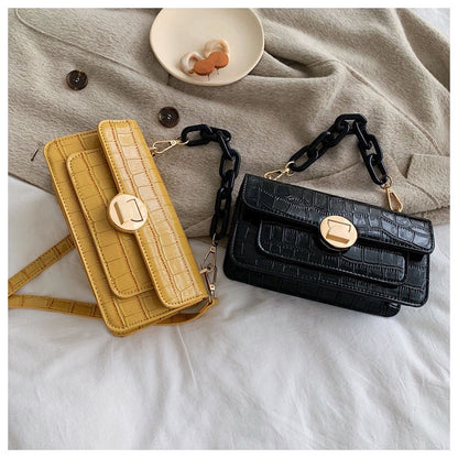 IELGY One-shoulder handbags fashion crocodile pattern wild retro Messenger small square bag female
