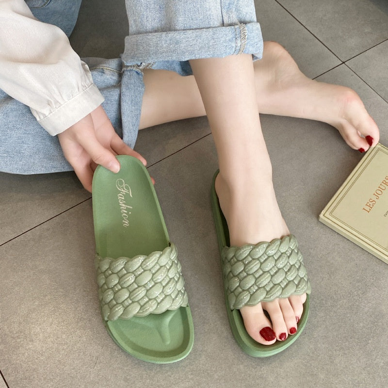 IELGY Slippers women's outer wear fashion thick bottom breathable casual flip flops