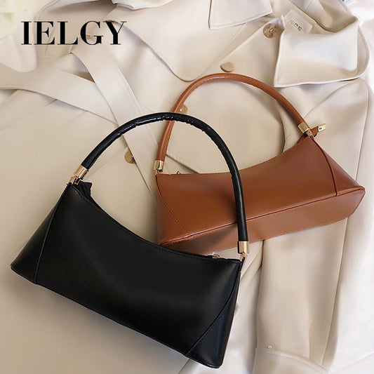 IELGY  Textured bag girl 2020 spring/summer new small commuter hundred with a solid color law stick under the bag one-shoulder handbag tide