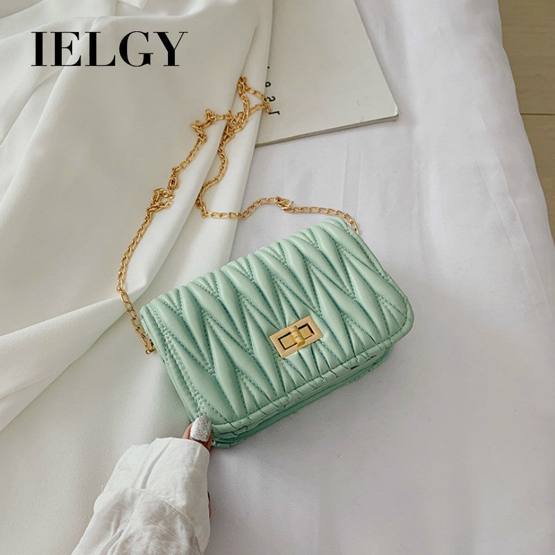 IELGY New fashion rhombus chain shoulder bag street trend retro small bag women