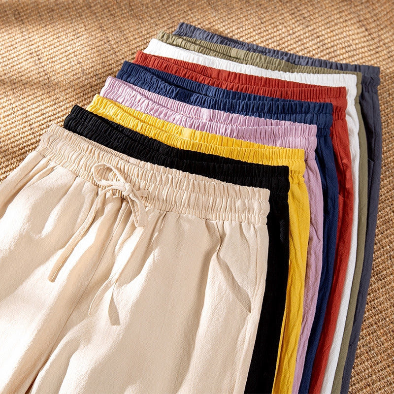 IELGY Cotton casual pants, harem pants, loose pants and thin legs