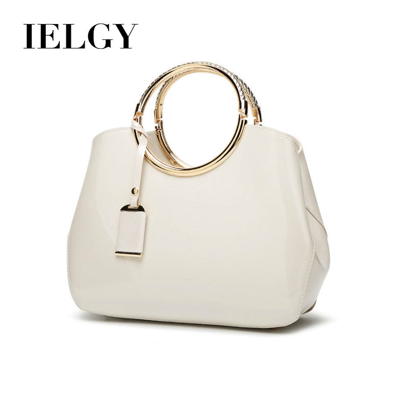 IELGY Patent leather bag shoulder bag, European and American style, bright face handbag