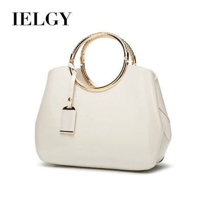 IELGY Patent leather bag shoulder bag, European and American style, bright face handbag