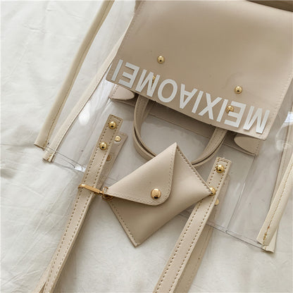 IELGY Jelly large transparent bag capacity, photo capacity and women's tote bag
