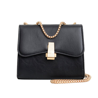 IELGY Women's bag fashion versatile retro casual black portable Korean version simple one-shoulder