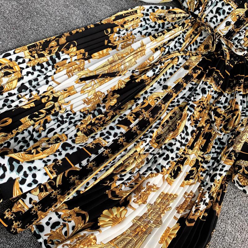 IELGY Pleated Loose Plus Size Dress