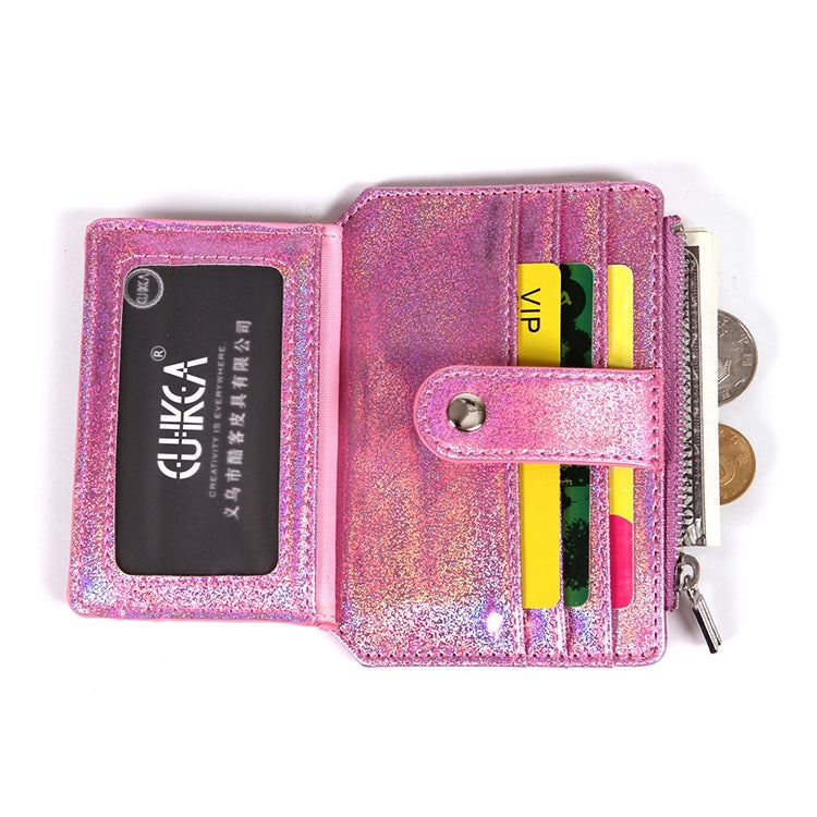 IELGY laser PU leather embroidery card holder card zip coin purse