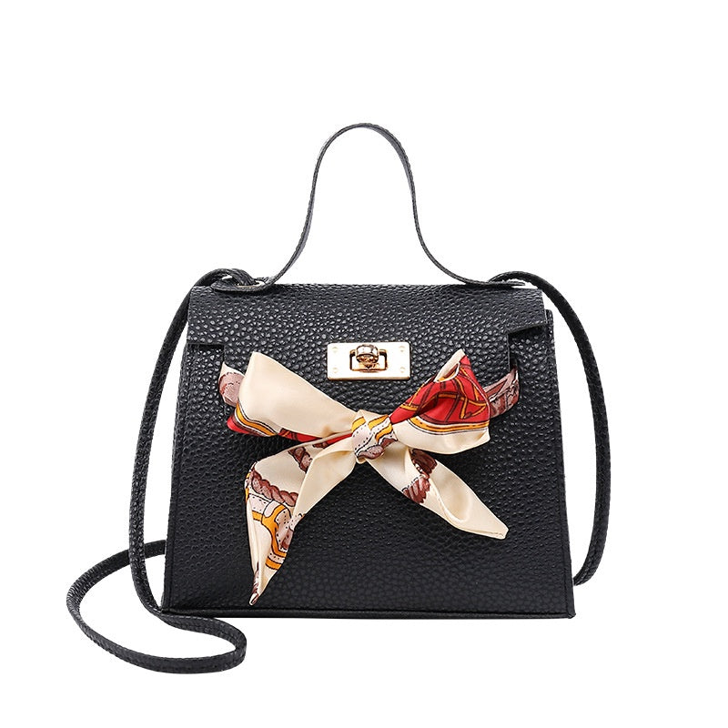 IELGY litchi pattern butterfly silk scarf diagonal bag women