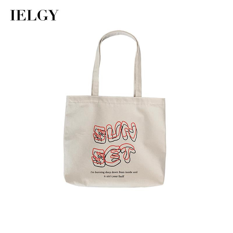 IELGY Japanese art Harajuku simple large-capacity portable canvas bag