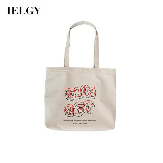 IELGY Japanese art Harajuku simple large-capacity portable canvas bag