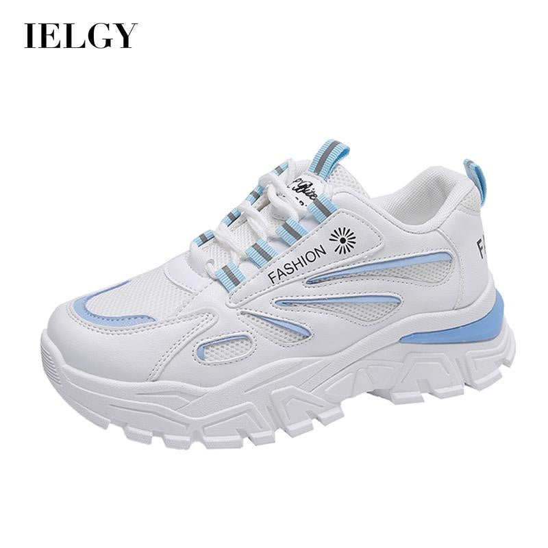 IELGY Fashionable Breathable Trendy Korean Round Toe Lace-up Sports Women's Shoes