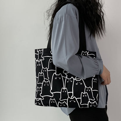 IELGY Japanese Korean style large-capacity simple portable canvas bag