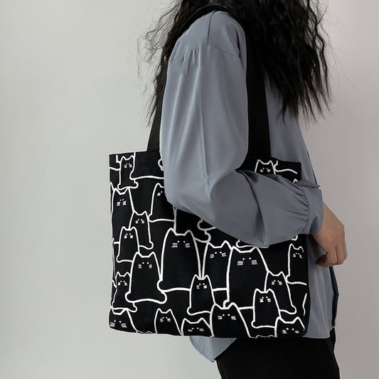 IELGY Japanese Korean style large-capacity simple portable canvas bag