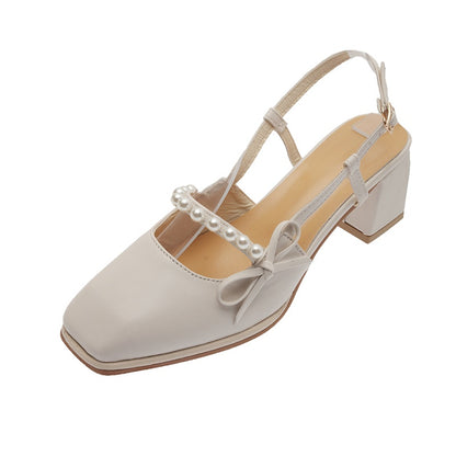 IELGY Baotou closed toes fairy style buckle bow sandals women