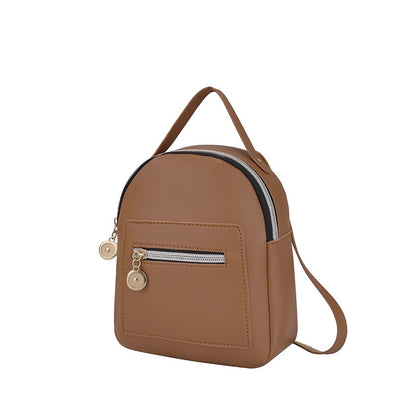 IELGY Korean style ladies small backpack multi-pocket black one-shoulder mobile phone bag