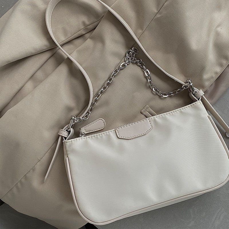 IELGY Nylon underarm bag female French texture popular bag Korean version of the new trendy net red chain messenger small bag