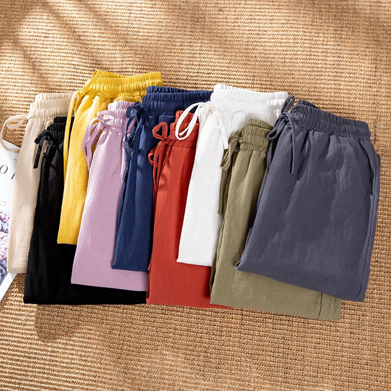 IELGY Cotton casual pants, harem pants, loose pants and thin legs
