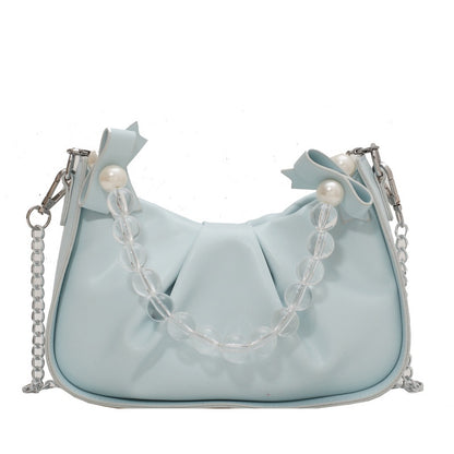 IELGY female bag crystal beads portable Korean style simple one-shoulder messenger bag