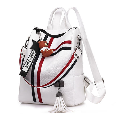 IELGY Backpack female large capacity ladies Europe and America ribbon multi-function backpack