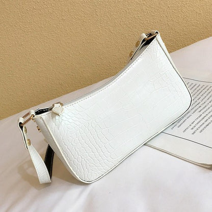 High level French small group design bag Vintage underarm bag method stick bag crocodile pattern Handbag celebrity handbag