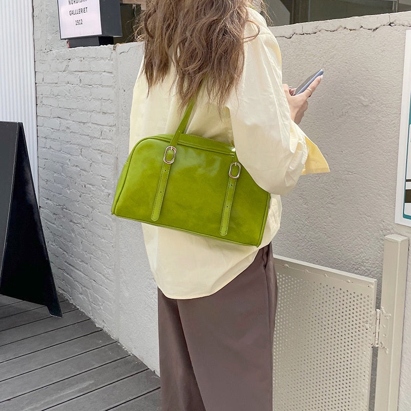 IELGY bag Retro soft leather underarm bag handbag fashionable large-capacity one-shoulder bag