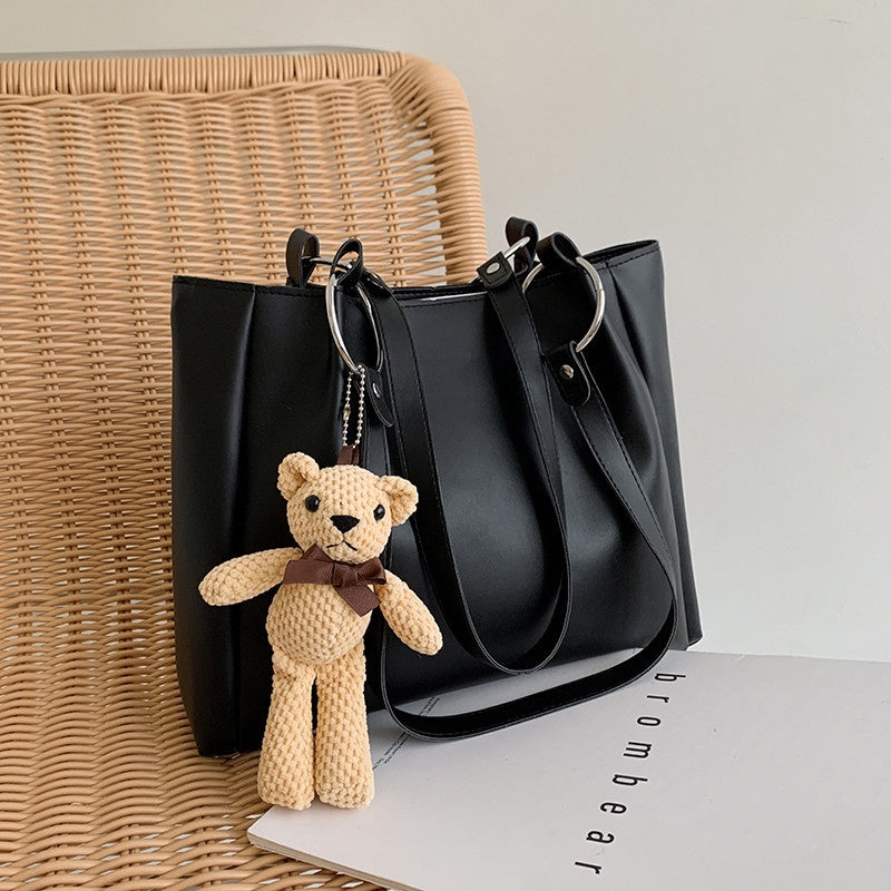 IELGY Metal Ring Simple Large Capacity One-shoulder Tote Bag