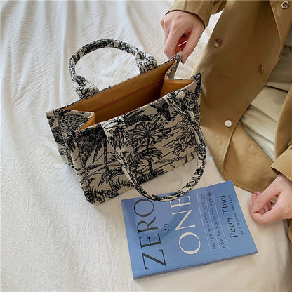 IELGY women's bag fashion canvas bag large-capacity shopping bag
