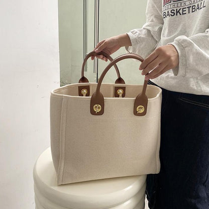 IELGY all-match canvas design sense large-capacity chain tote shopping bag