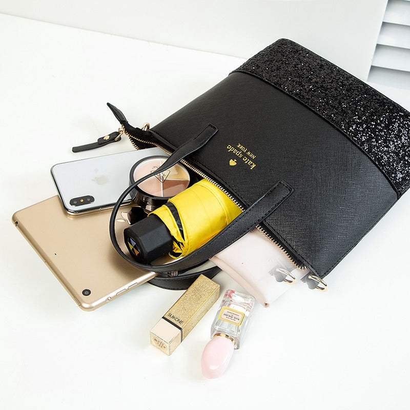 IELGY Fashion sequins tote bag shoulder bag female bag