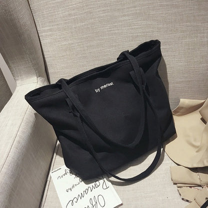 Ielgy large capacity canvas bag women 2020 new Korean version spring and summer Canvas Tote Bag portable simple one shoulder bag trend