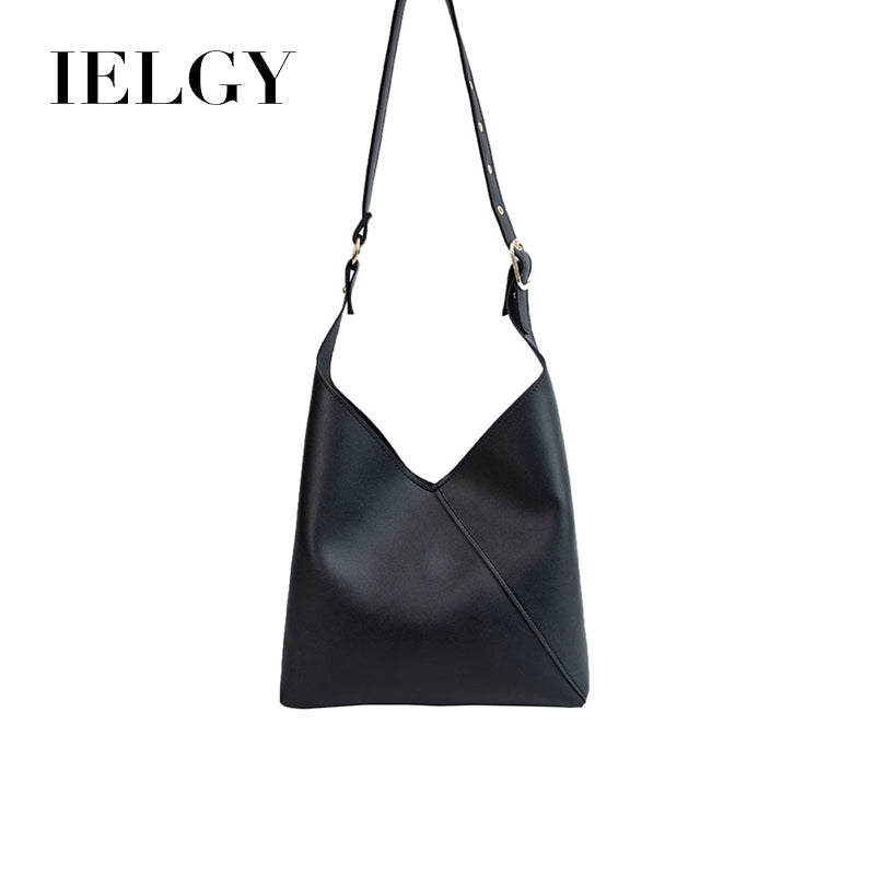 Ielgy large bag women's new 2020 retro simple Korean bucket bag with INS large capacity Single Shoulder Messenger mother bag