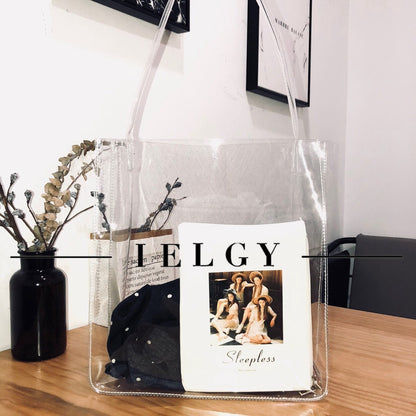 IELGY Transparent handbag PVC Tote bag large capacity