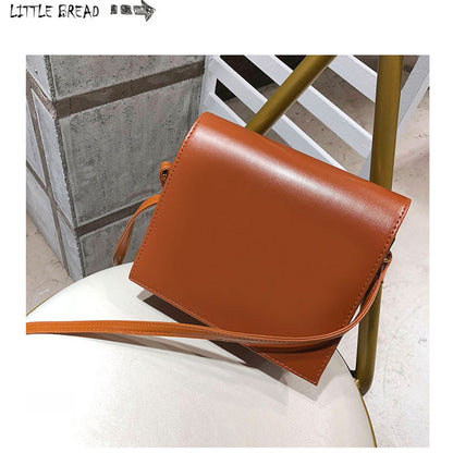Contrast color shoulder retro crossbody bag